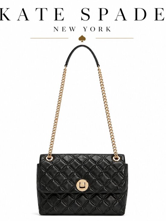 kate spade Handbags - Kate Spade Quilted Black Chain Shoulder Bag